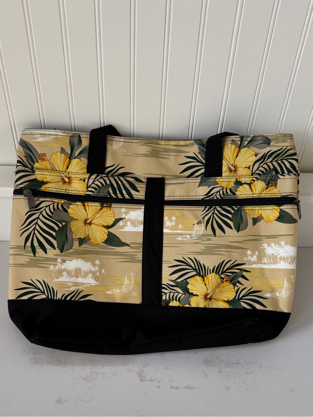 Tropical Yellow Hibiscus Tote Bag